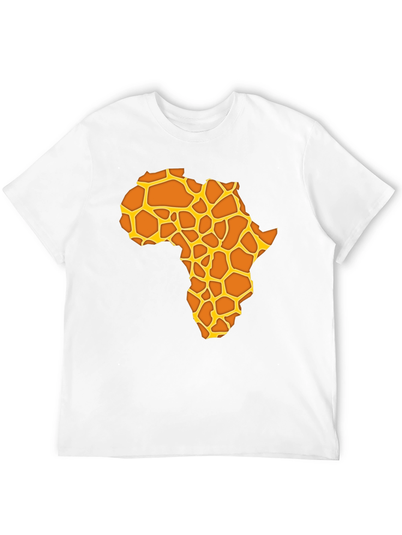 Africa Giraffe Print T-Shirt - Black Casual Tee