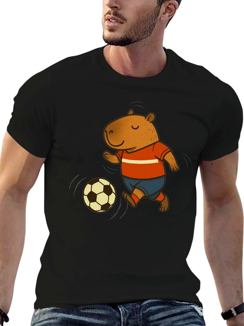 Capybara Soccer T-Shirt - Fun Graphic Tee