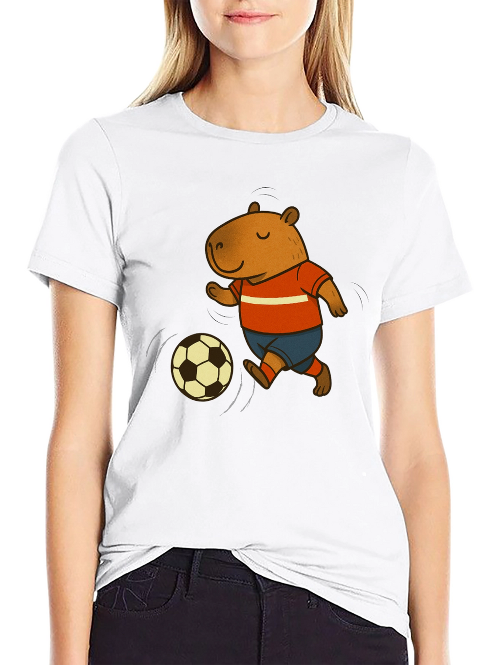 Capybara Soccer T-Shirt - Fun Graphic Tee