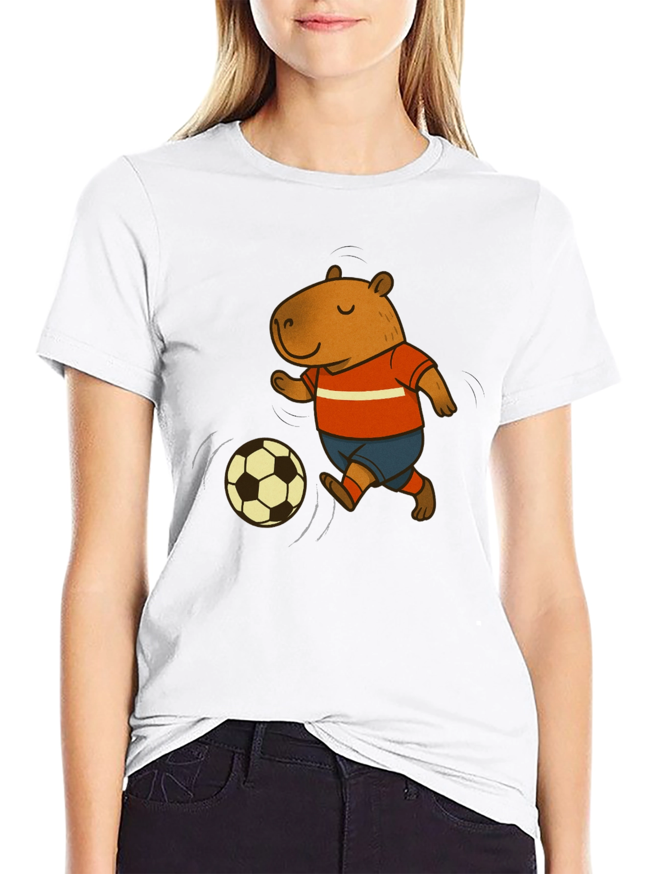Capybara Soccer T-Shirt - Fun Graphic Tee