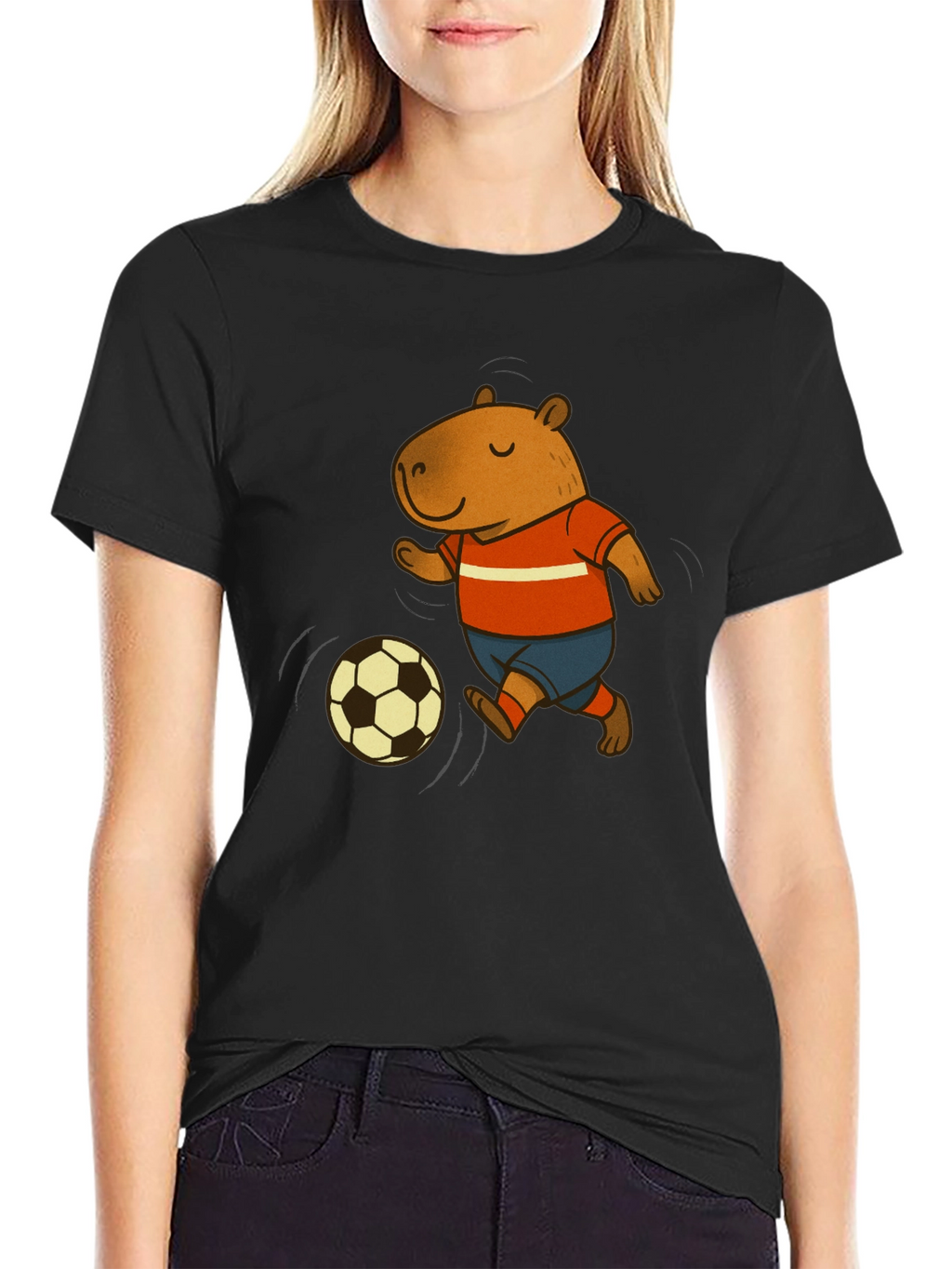 Capybara Soccer T-Shirt - Fun Graphic Tee
