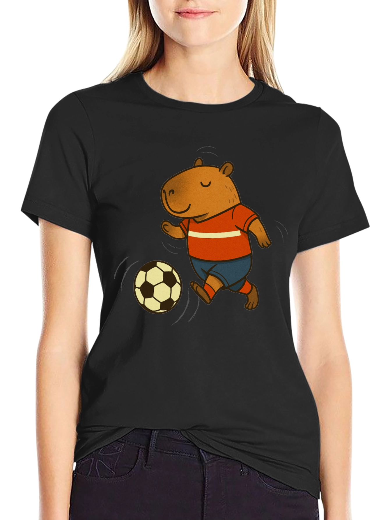 Capybara Soccer T-Shirt - Fun Graphic Tee