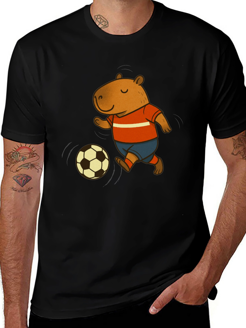 Capybara Soccer T-Shirt - Fun Graphic Tee