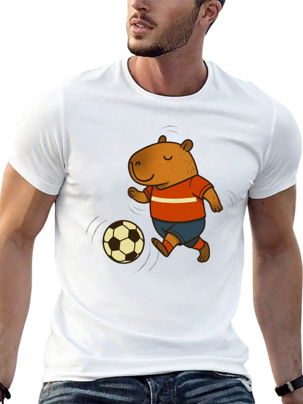 Capybara Soccer T-Shirt - Fun Graphic Tee