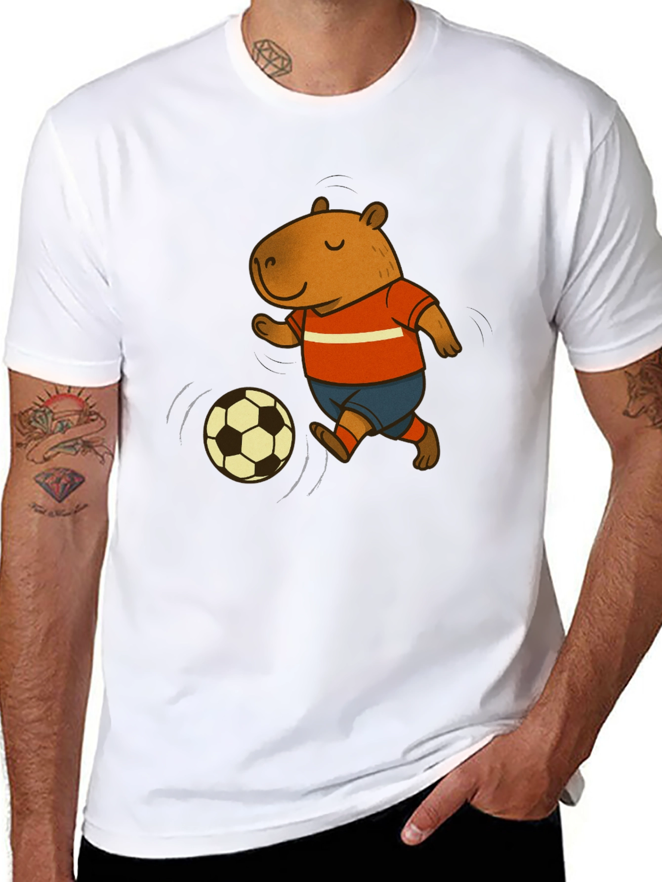Capybara Soccer T-Shirt - Fun Graphic Tee