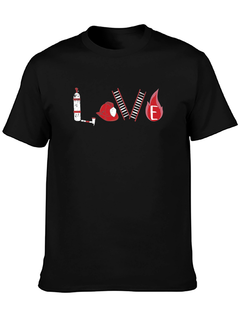 Firefighter LOVE Graphic T-Shirt - Black