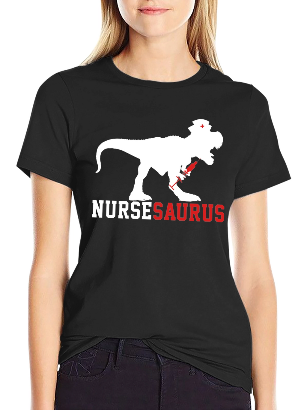 NurseSaurus T-Shirt - Funny Dino Nurse Graphic Tee