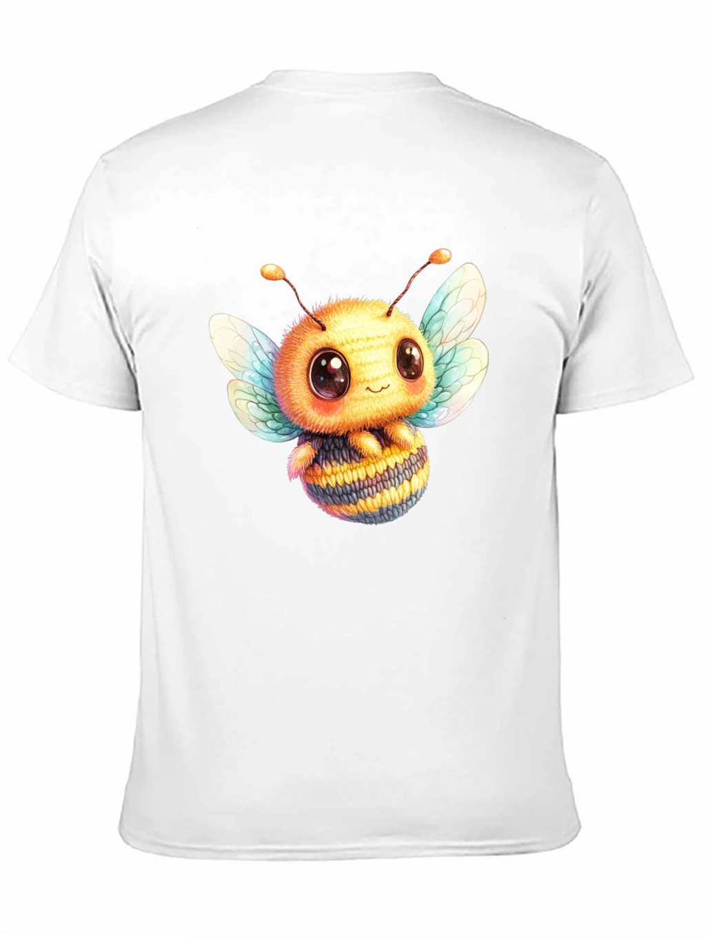 Cute Bee Graphic Tee - Black Cotton Blend