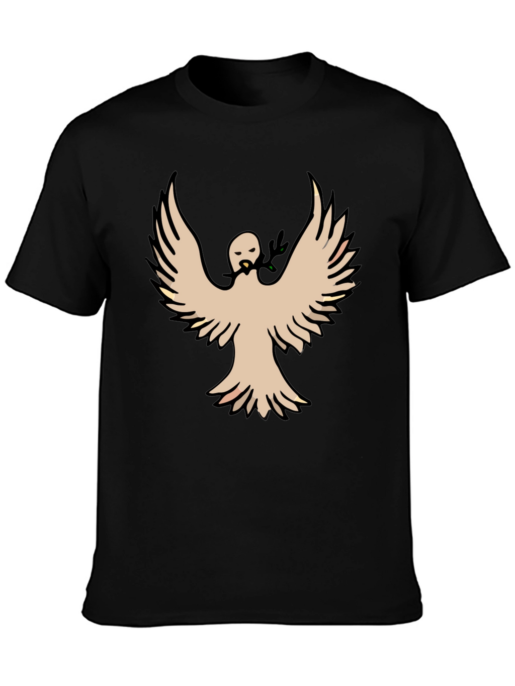 Peace Dove Graphic Tee - Black Cotton Blend