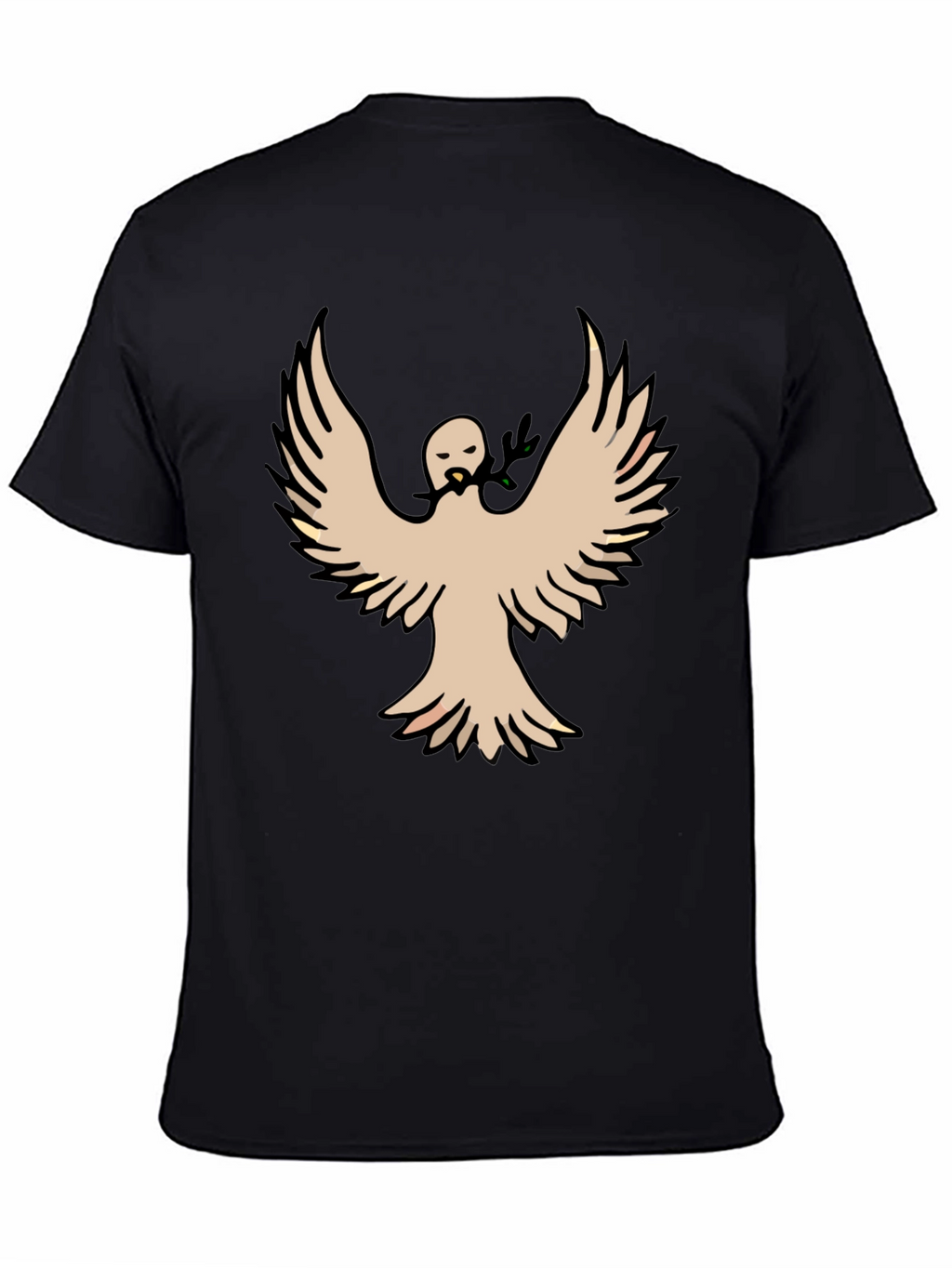 Peace Dove Graphic Tee - Black Cotton Blend