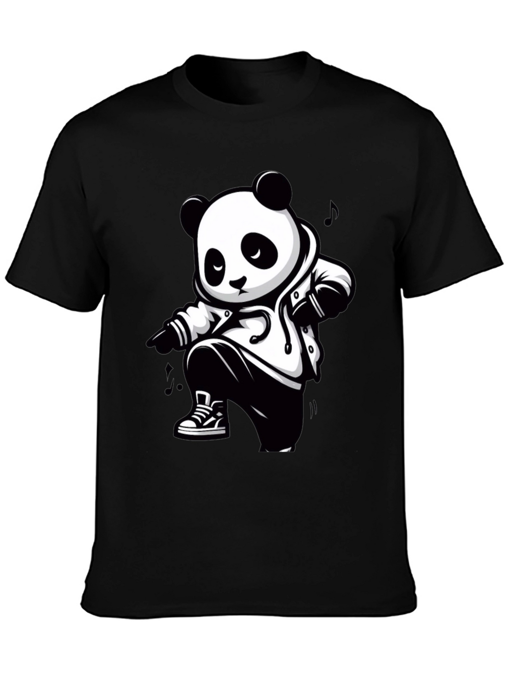 Cool Panda Graphic Tee - Black