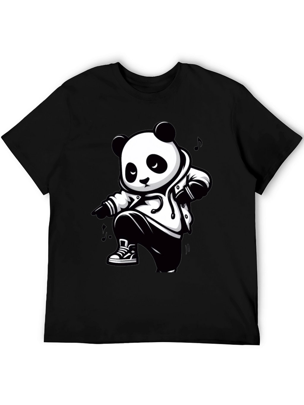Cool Panda Graphic Tee - Black