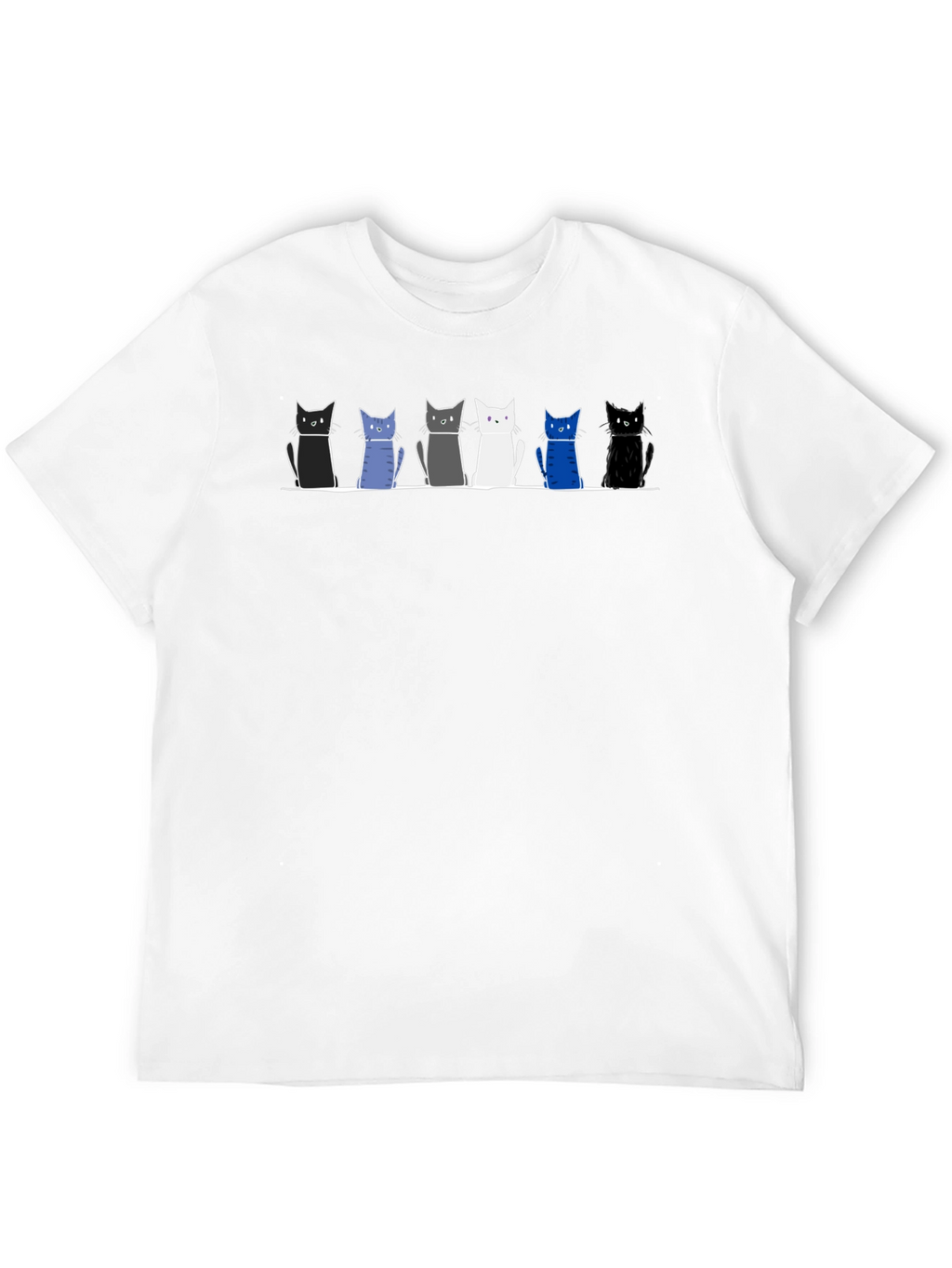 Cat Lineup Graphic Tee - Mens Black T-Shirt