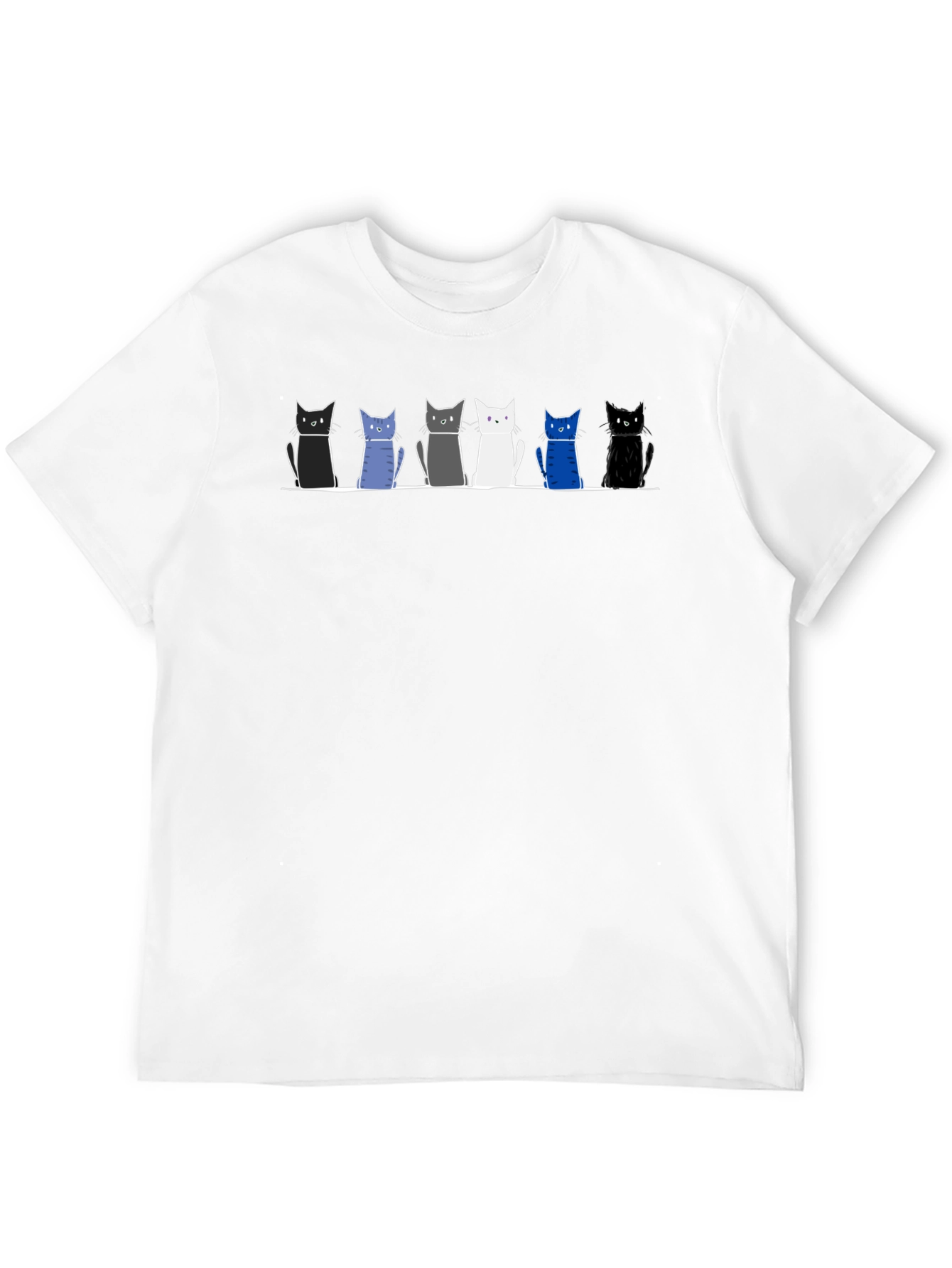 Cat Lineup Graphic Tee - Mens Black T-Shirt