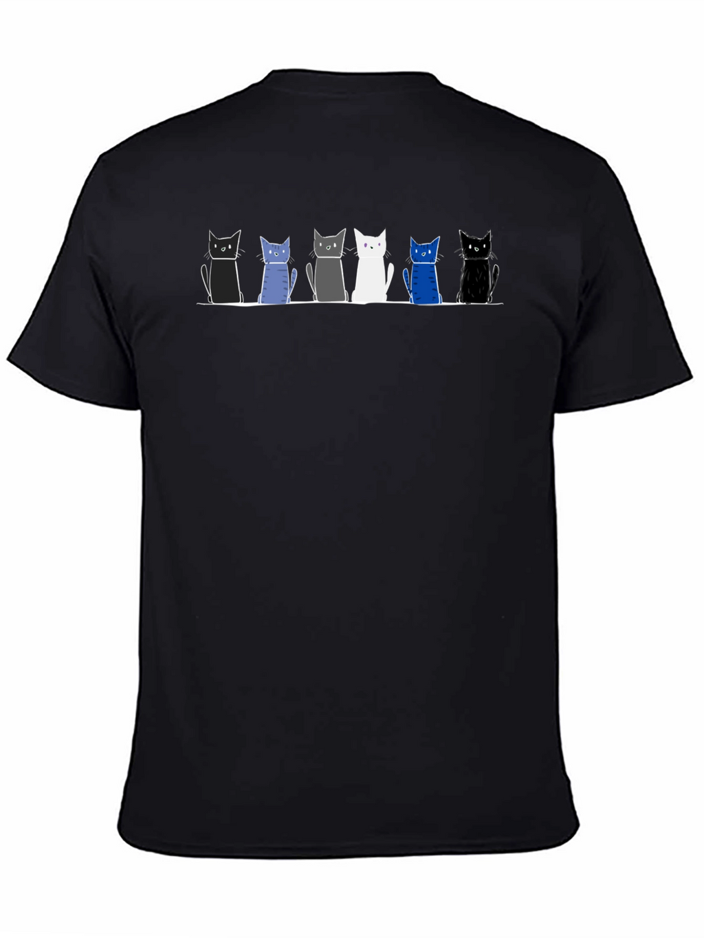 Cat Lineup Graphic Tee - Mens Black T-Shirt