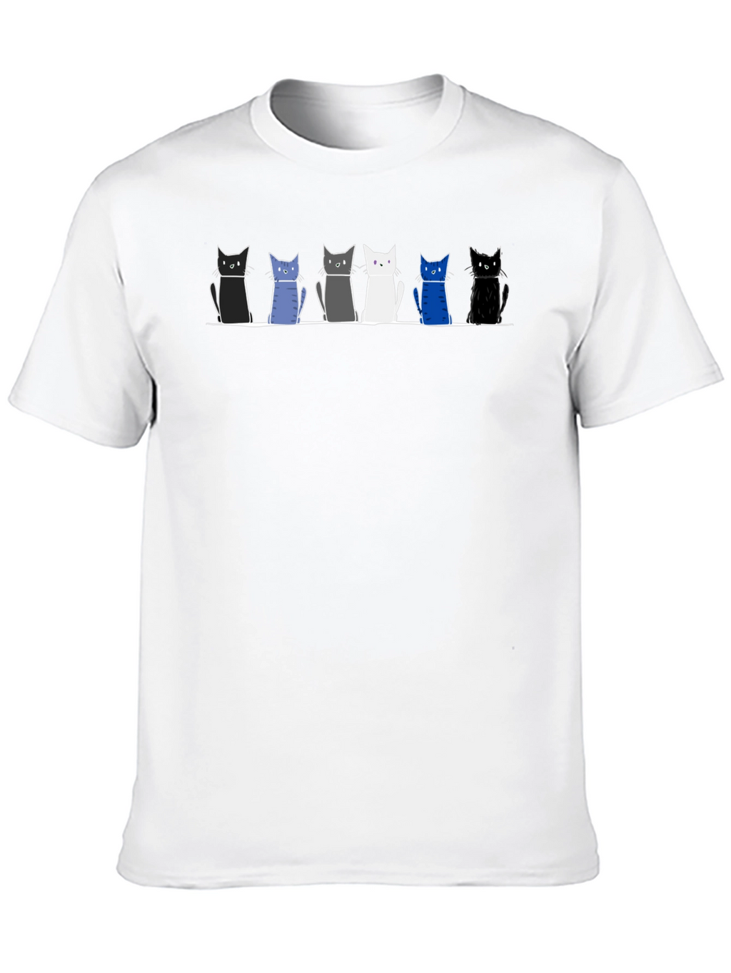 Cat Lineup Graphic Tee - Mens Black T-Shirt