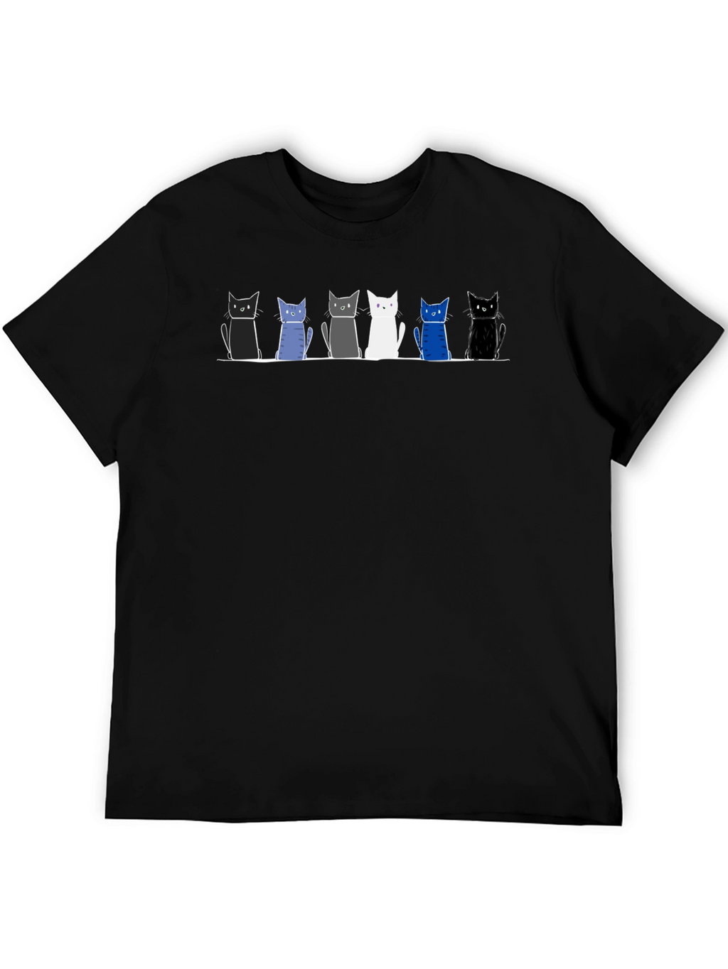 Cat Lineup Graphic Tee - Mens Black T-Shirt