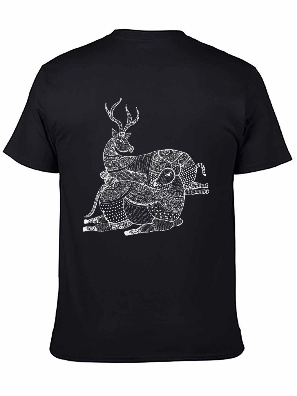 Stylish Black T-Shirt with Deer Graphic