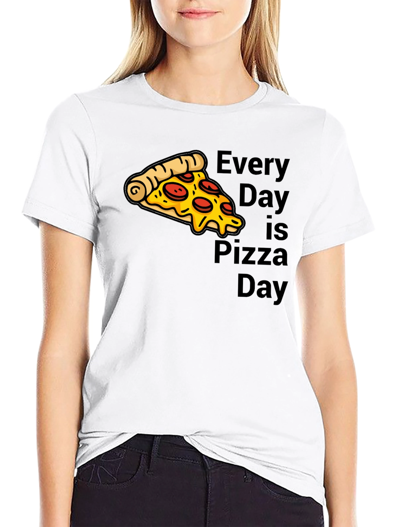 Every Day is Pizza Day T-Shirt - Black Graphic Tee