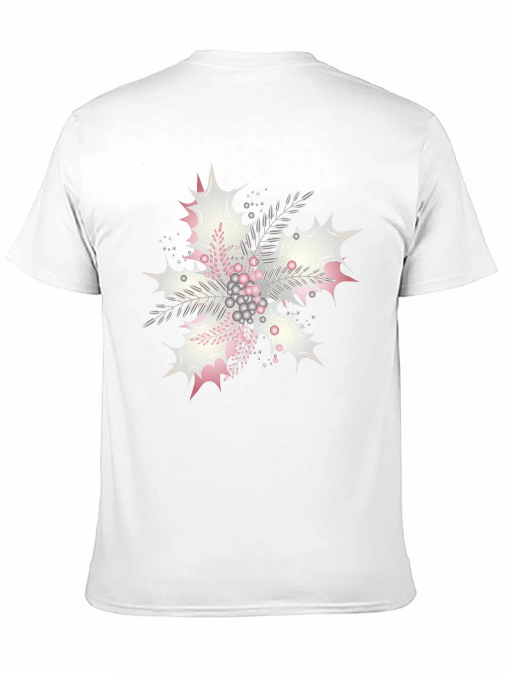 Floral Snowflake Graphic Print Black Tee
