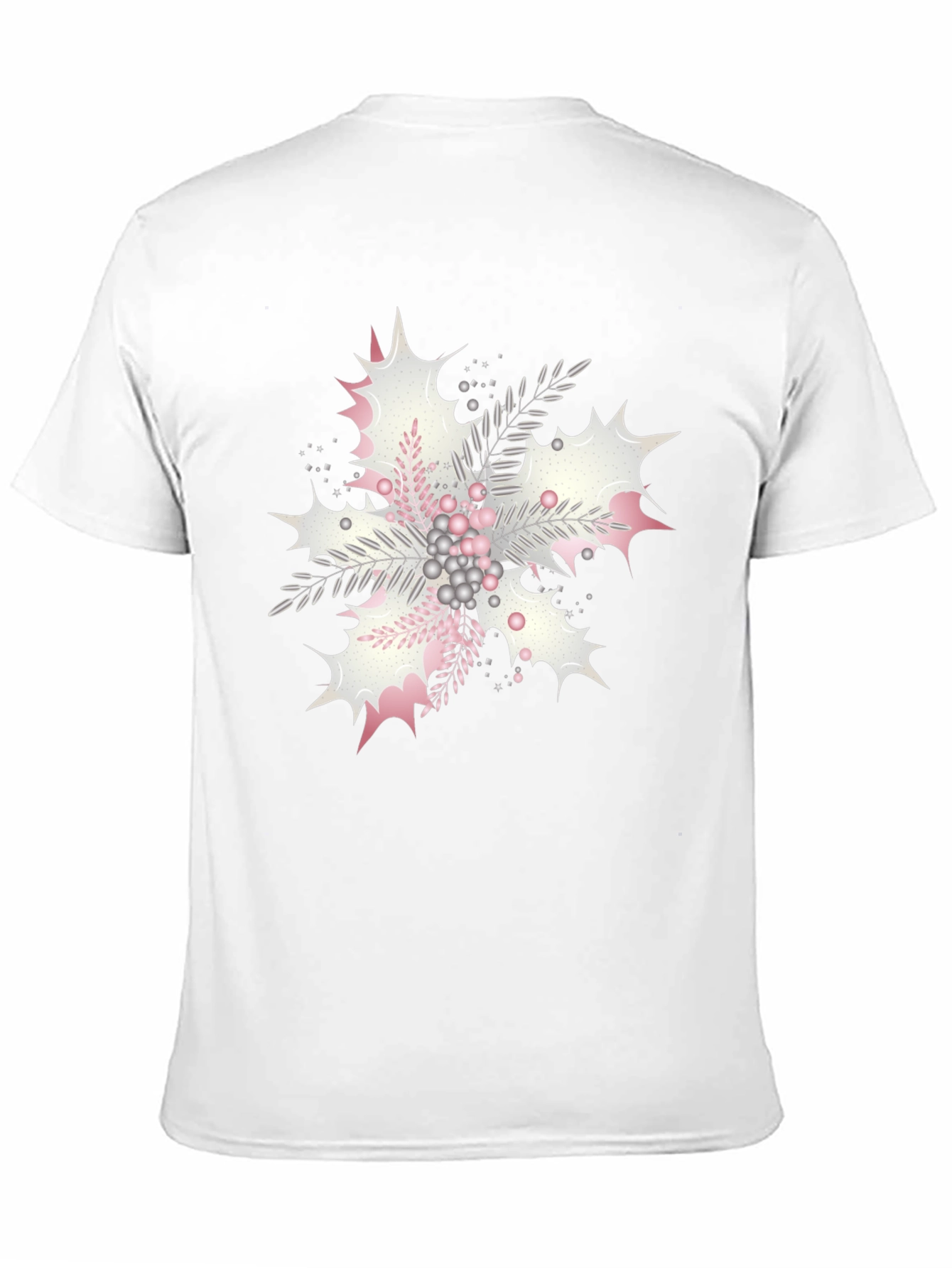 Floral Snowflake Graphic Print Black Tee