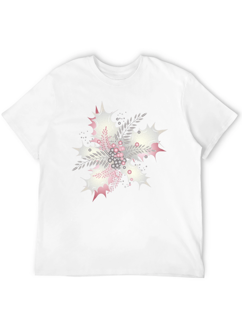 Floral Snowflake Graphic Print Black Tee