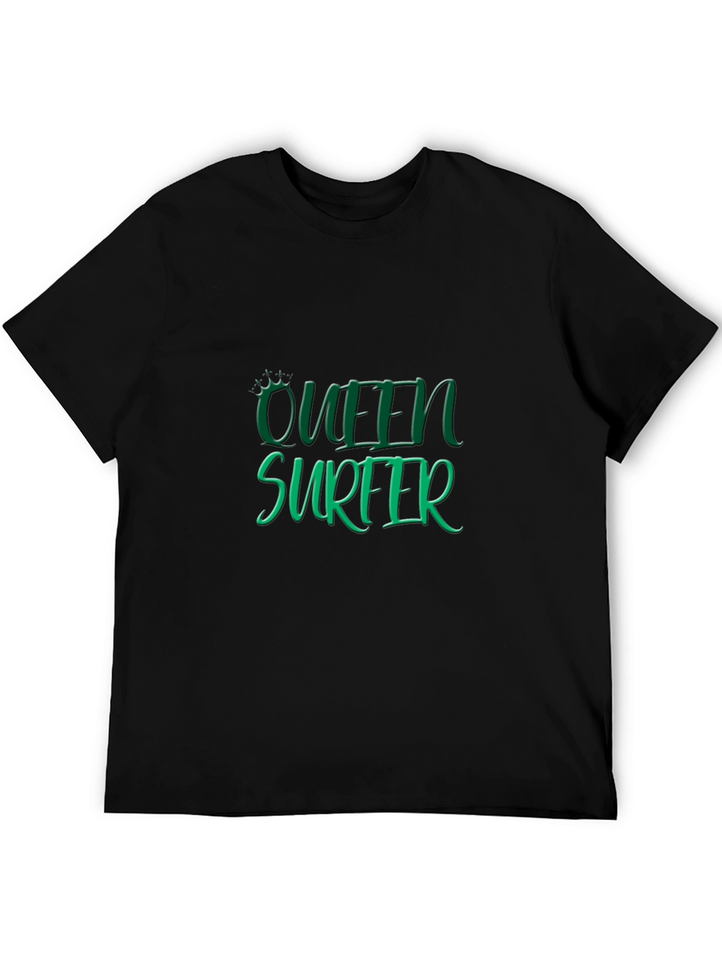 Queen Surfer Graphic Tee - Black Cotton T-Shirt