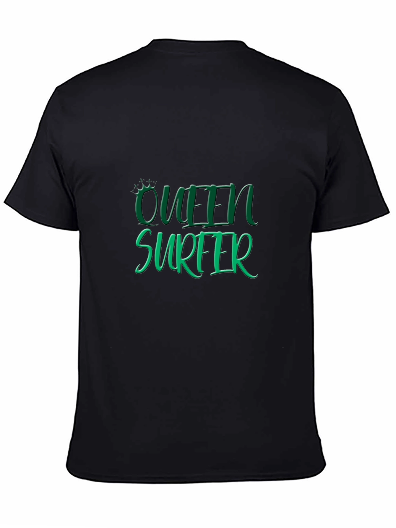 Queen Surfer Graphic Tee - Black Cotton T-Shirt