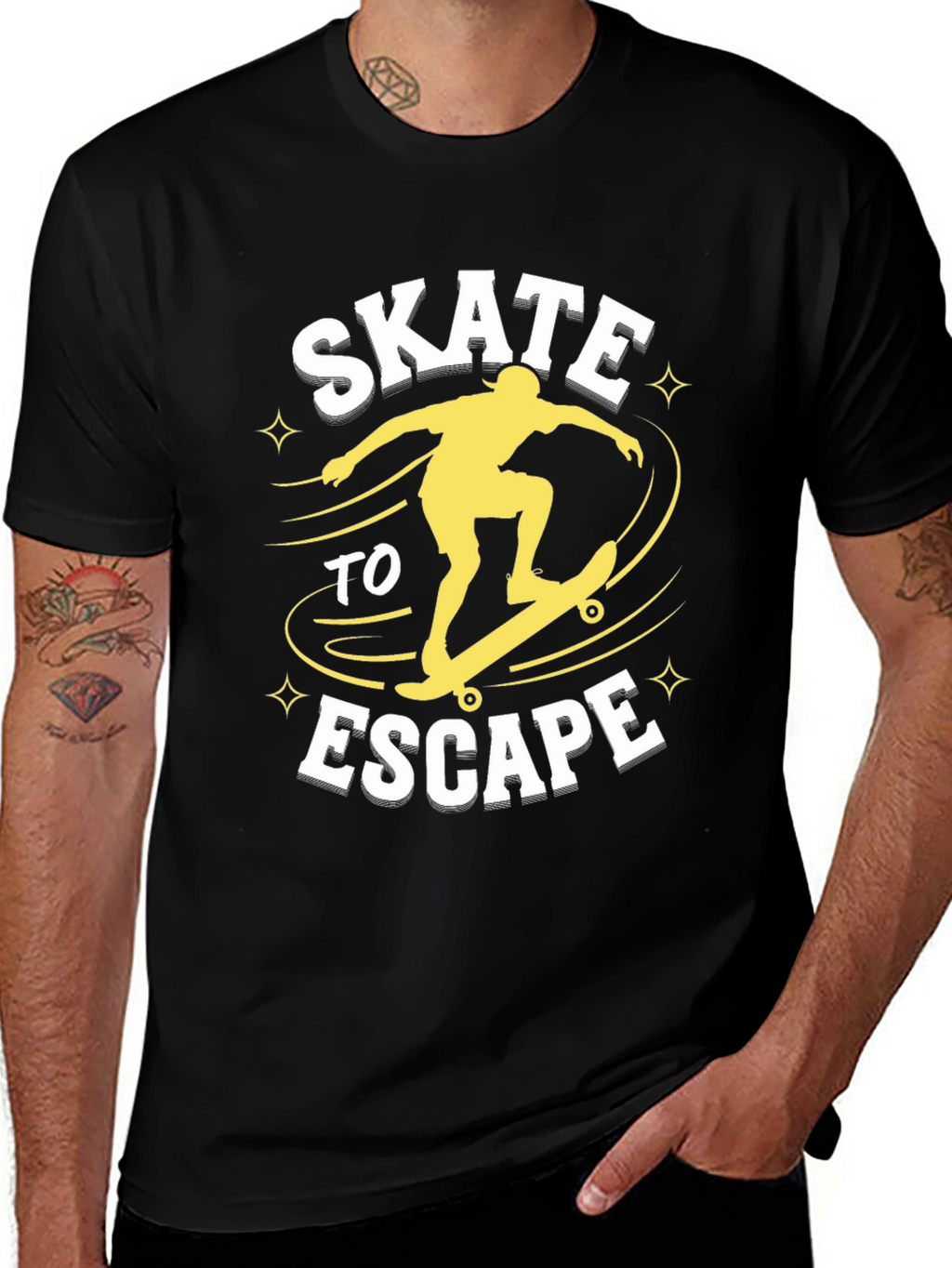 Skate To Escape Graphic Tee - Black