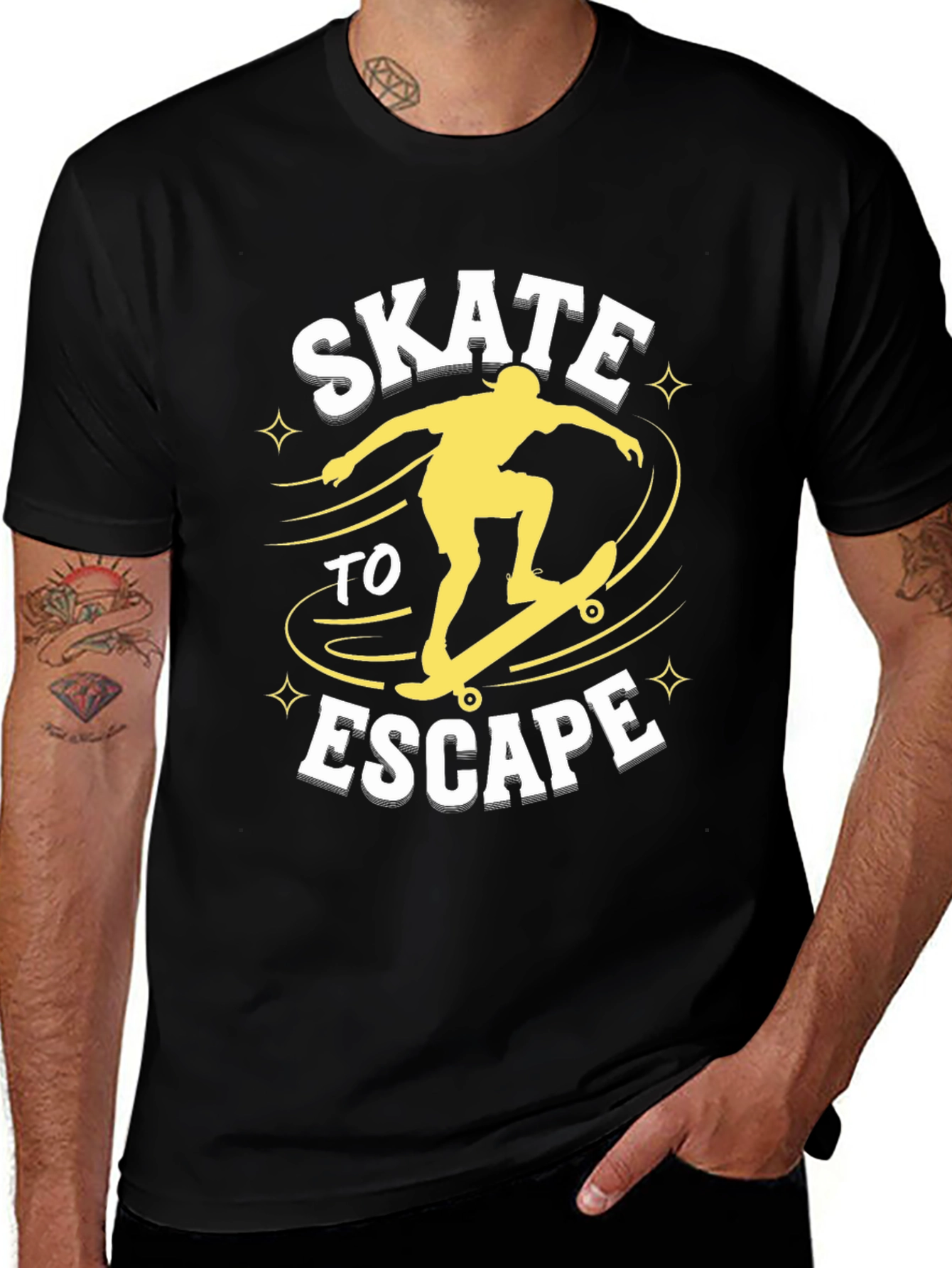 Skate To Escape Graphic Tee - Black