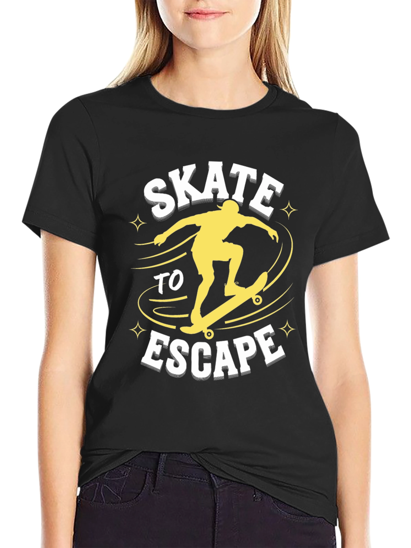 Skate To Escape Graphic Tee - Black
