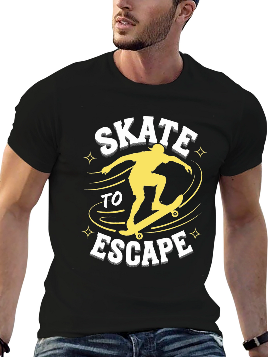 Skate To Escape Graphic Tee - Black