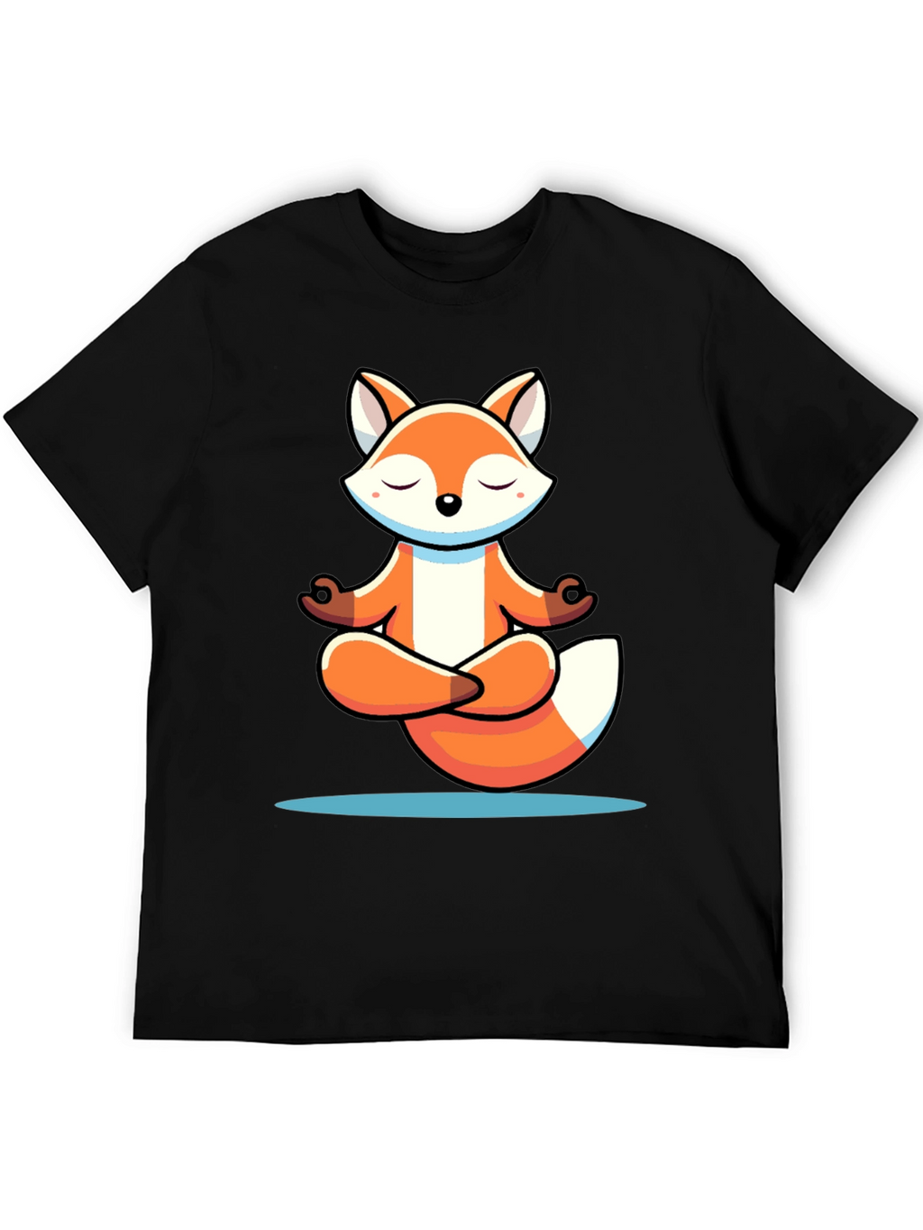 Meditating Fox Graphic Tee - Soft Cotton Blend