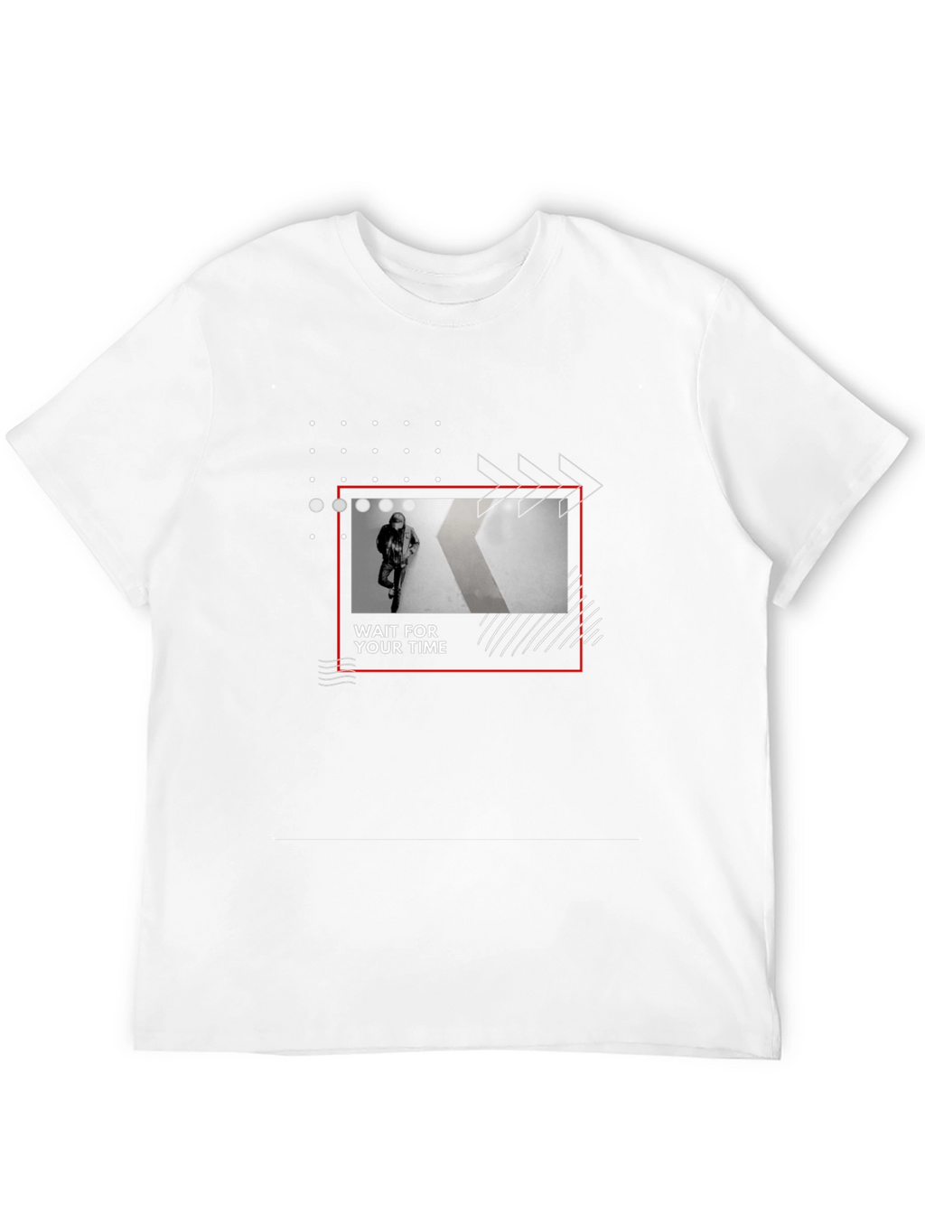 Trendy Wait For Your Time Graphic Black T-Shirt