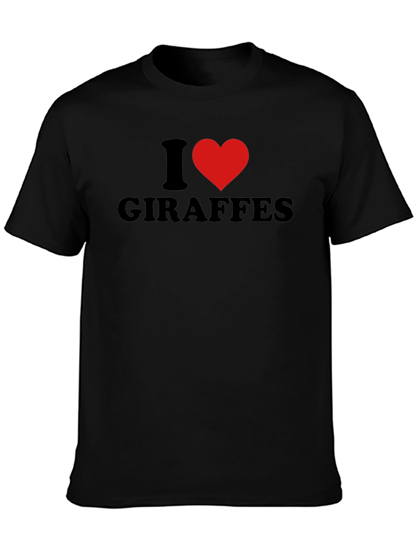 I Heart Giraffes Graphic Tee - Black