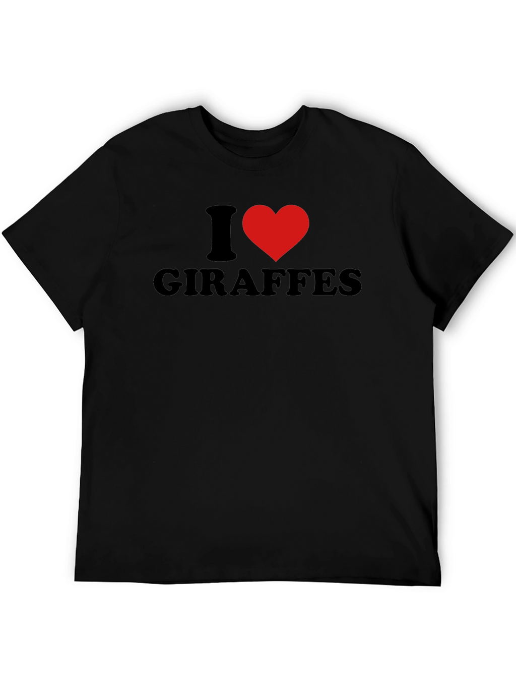 I Heart Giraffes Graphic Tee - Black