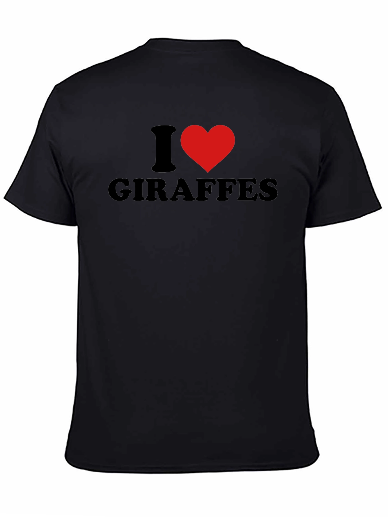 I Heart Giraffes Graphic Tee - Black