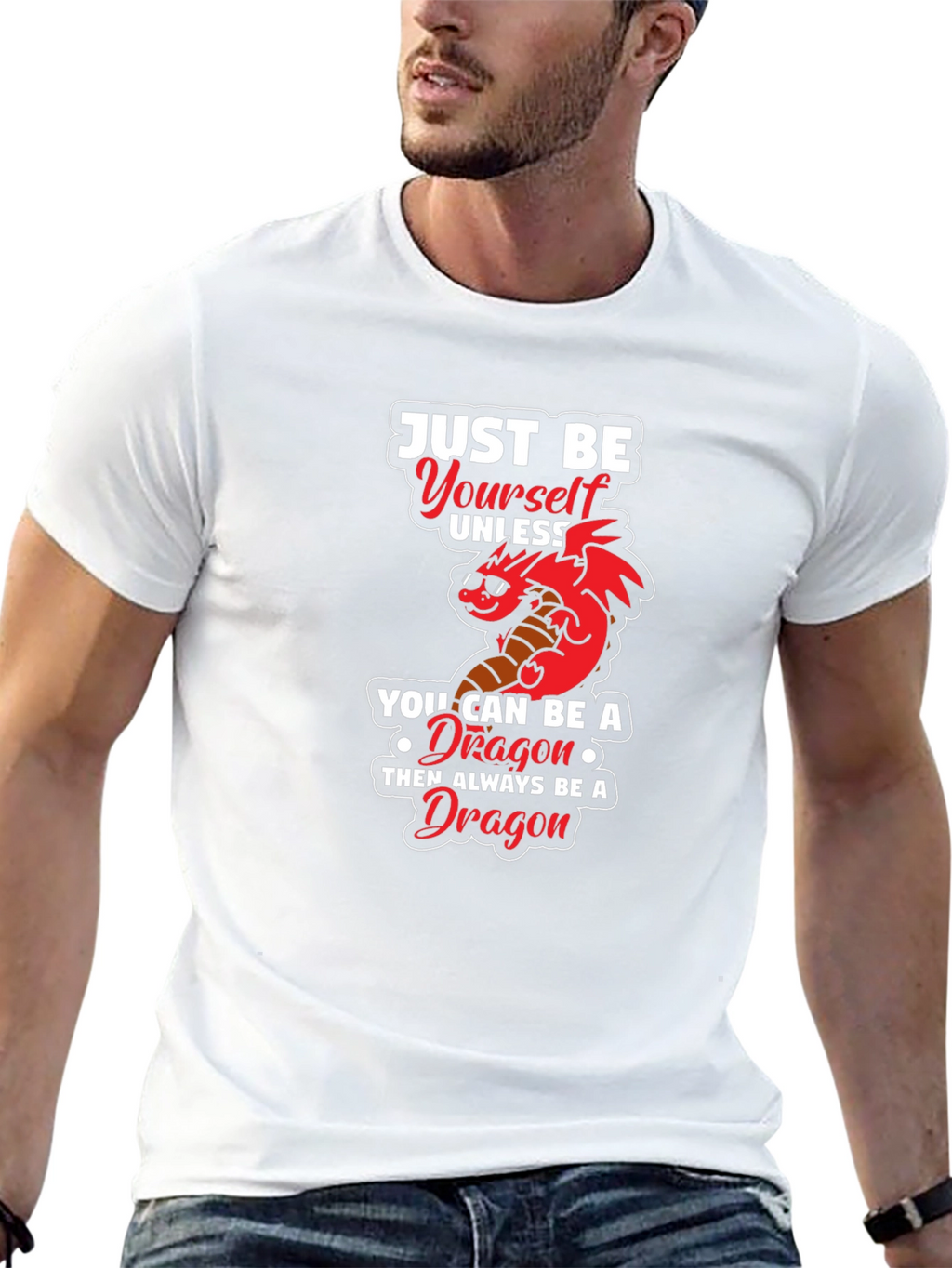 Just Be Yourself Dragon Graphic Tee