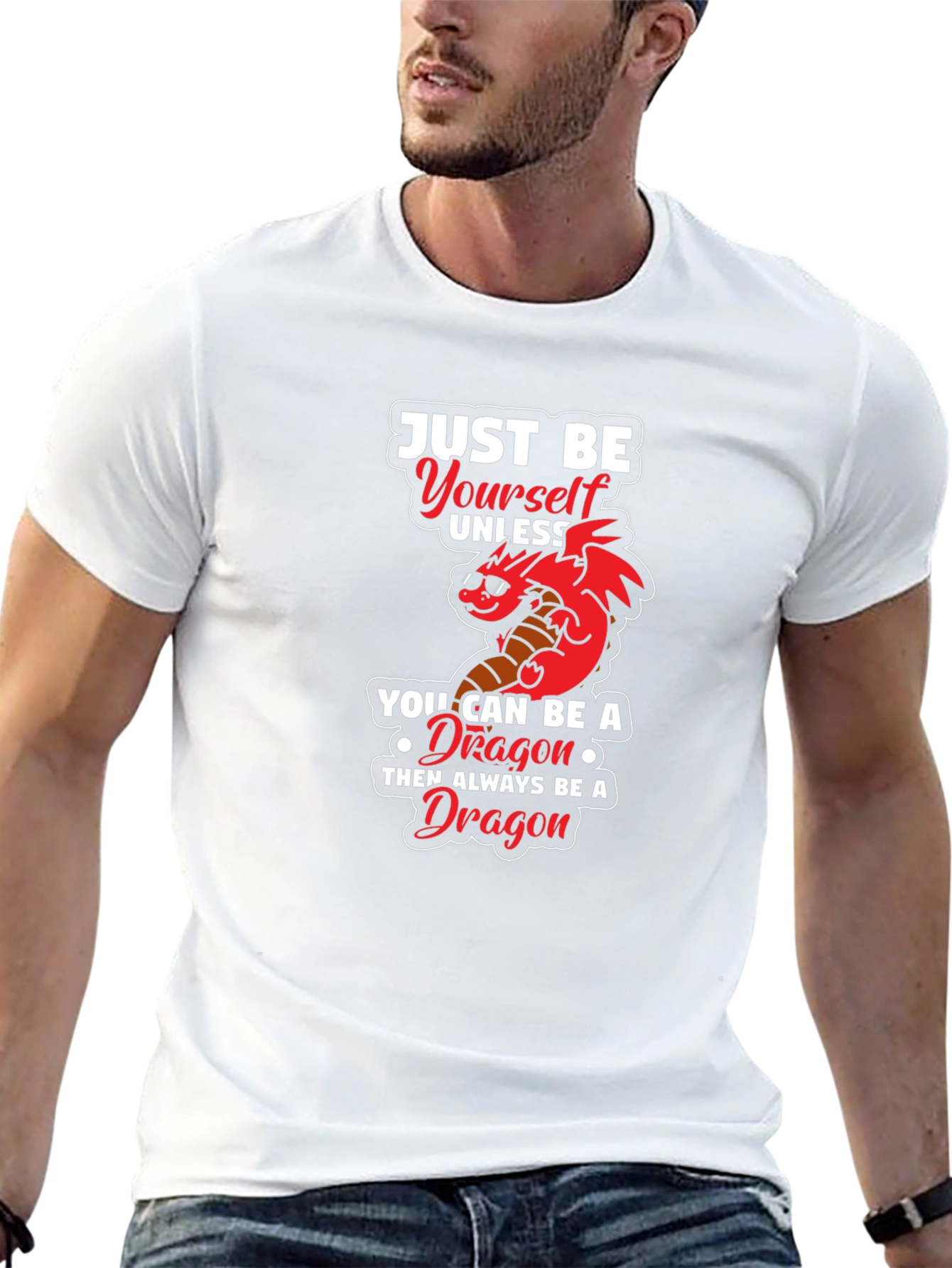 Just Be Yourself Dragon Graphic Tee