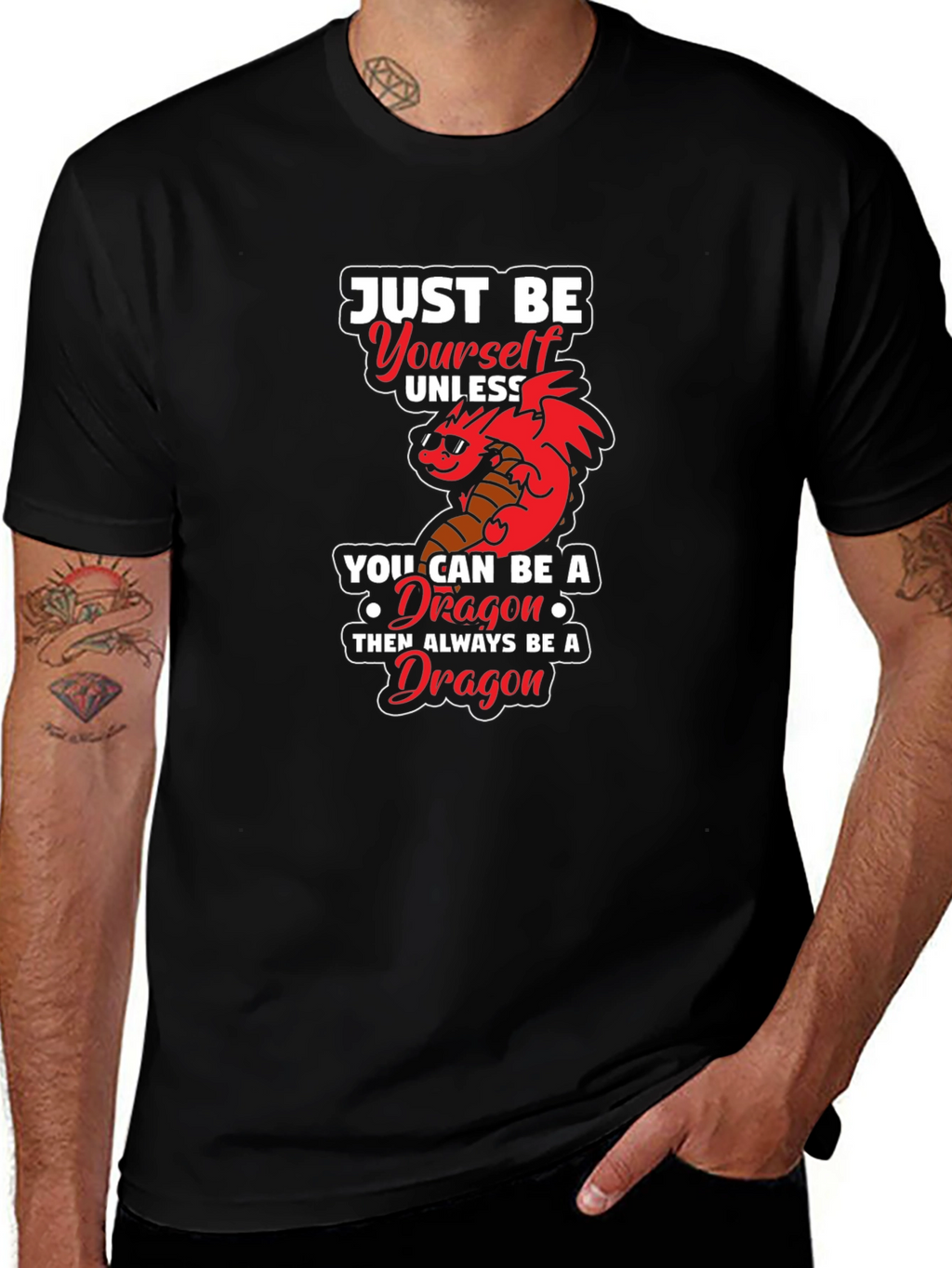 Just Be Yourself Dragon Graphic Tee