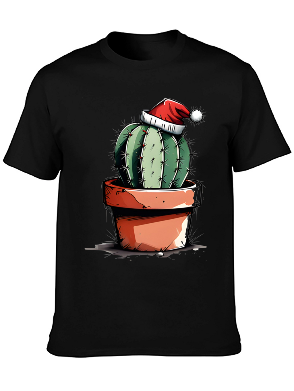 Festive Cactus Tee - Holiday Humor Shirt