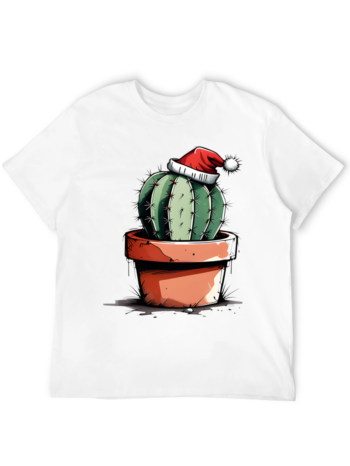 Festive Cactus Tee - Holiday Humor Shirt