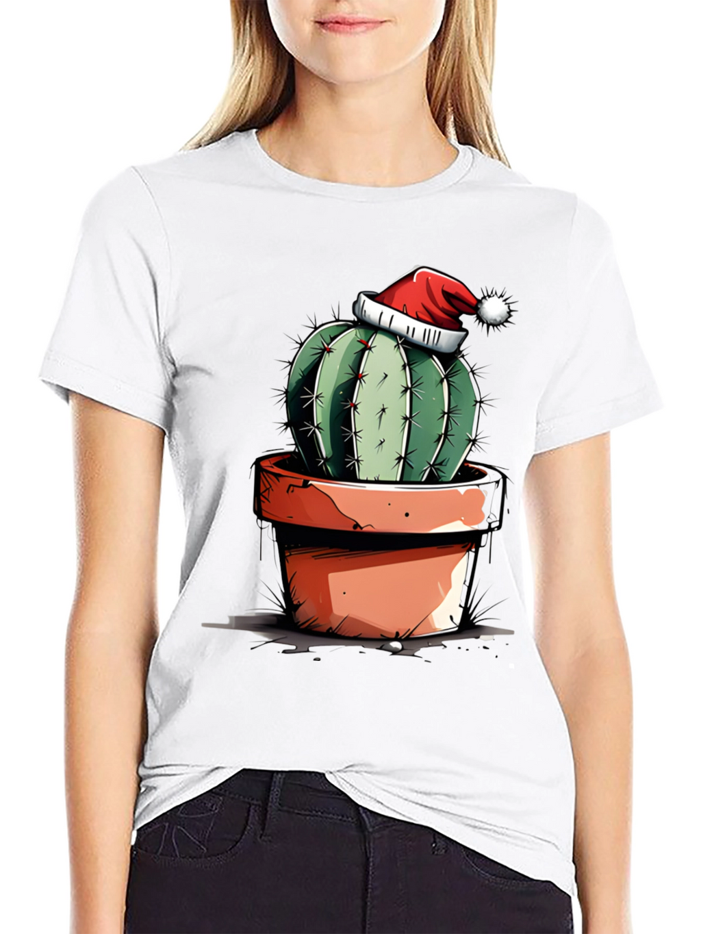 Festive Cactus Tee - Holiday Humor Shirt