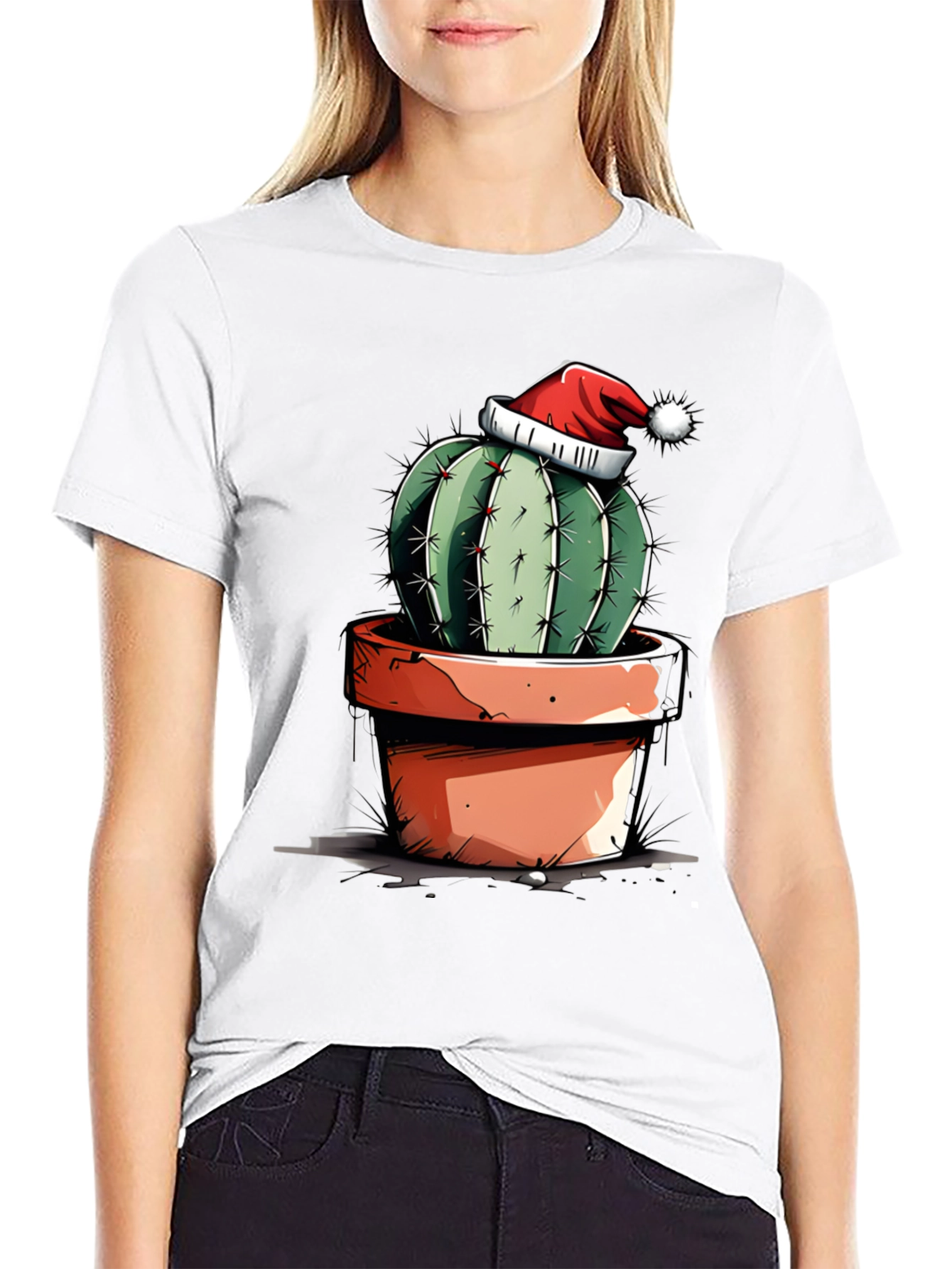 Festive Cactus Tee - Holiday Humor Shirt