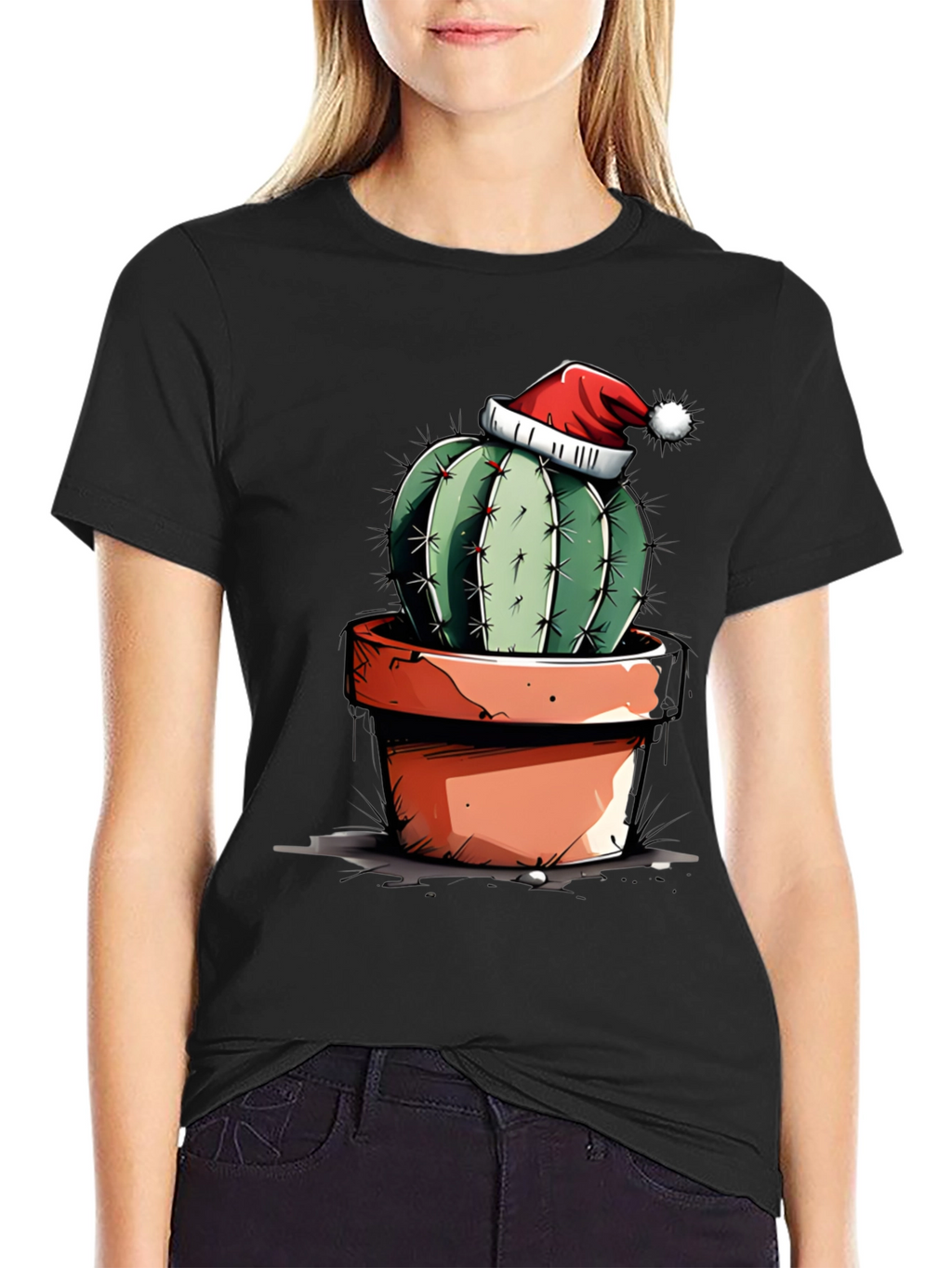 Festive Cactus Tee - Holiday Humor Shirt