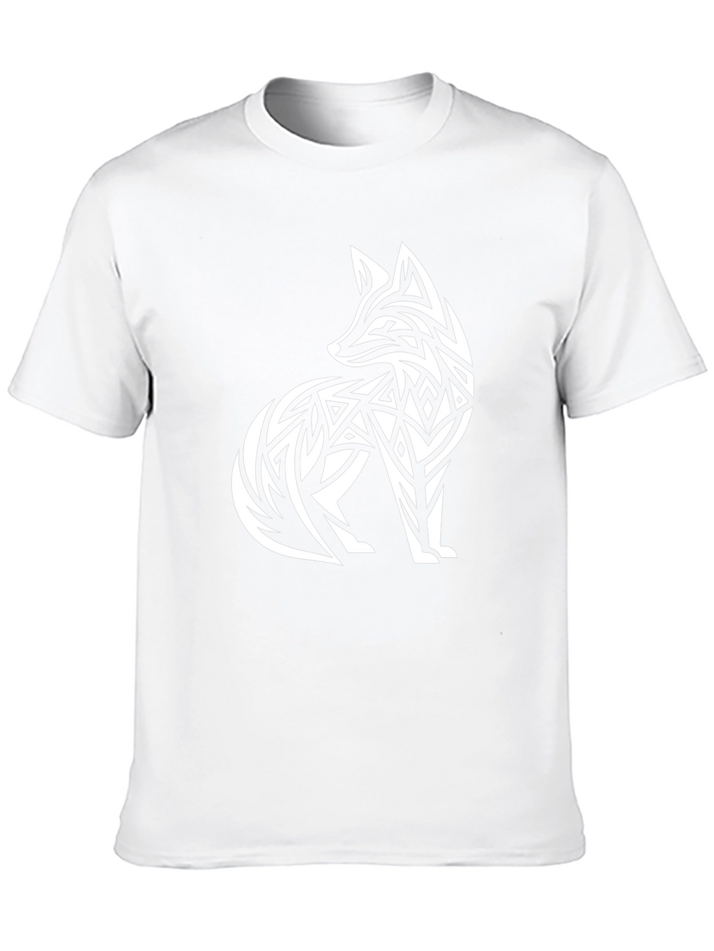 Tribal Fox Graphic Tee - Black Cotton T-Shirt
