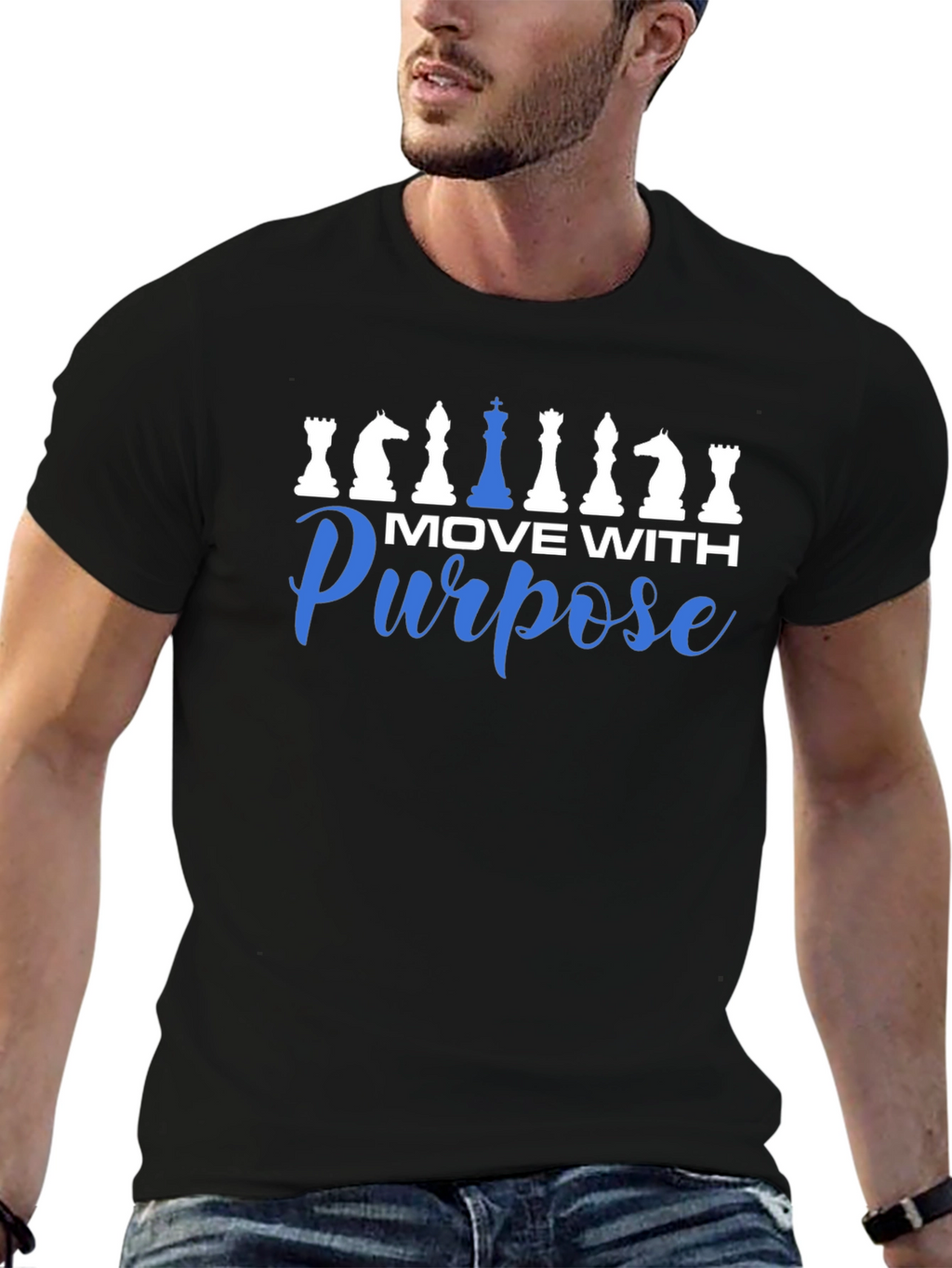 Move With Purpose T-Shirt Chess Design
