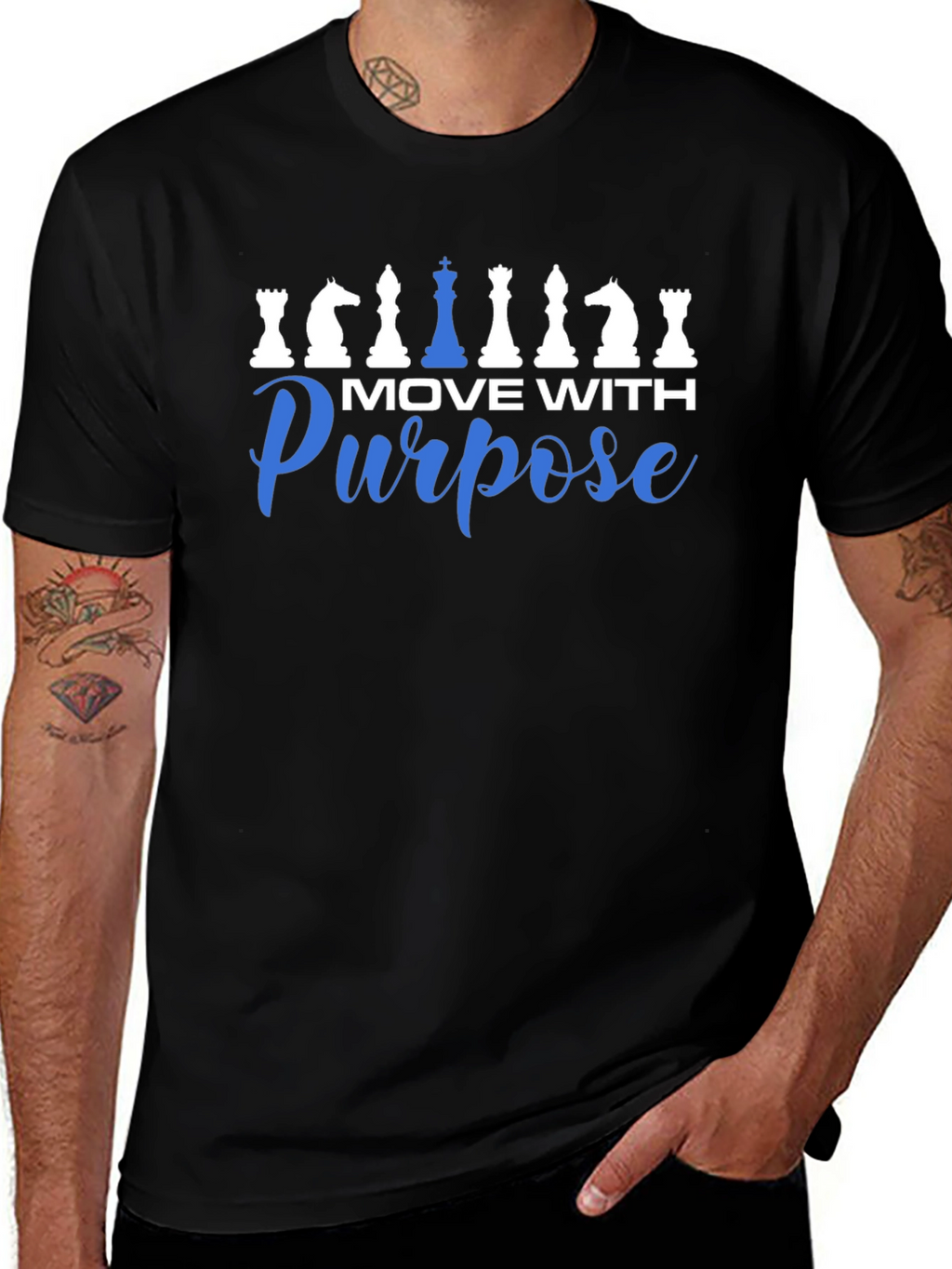 Move With Purpose T-Shirt Chess Design