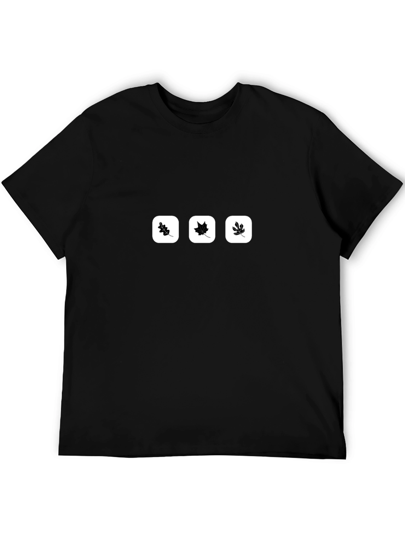 Modern Leaves Graphic T-Shirt - Black