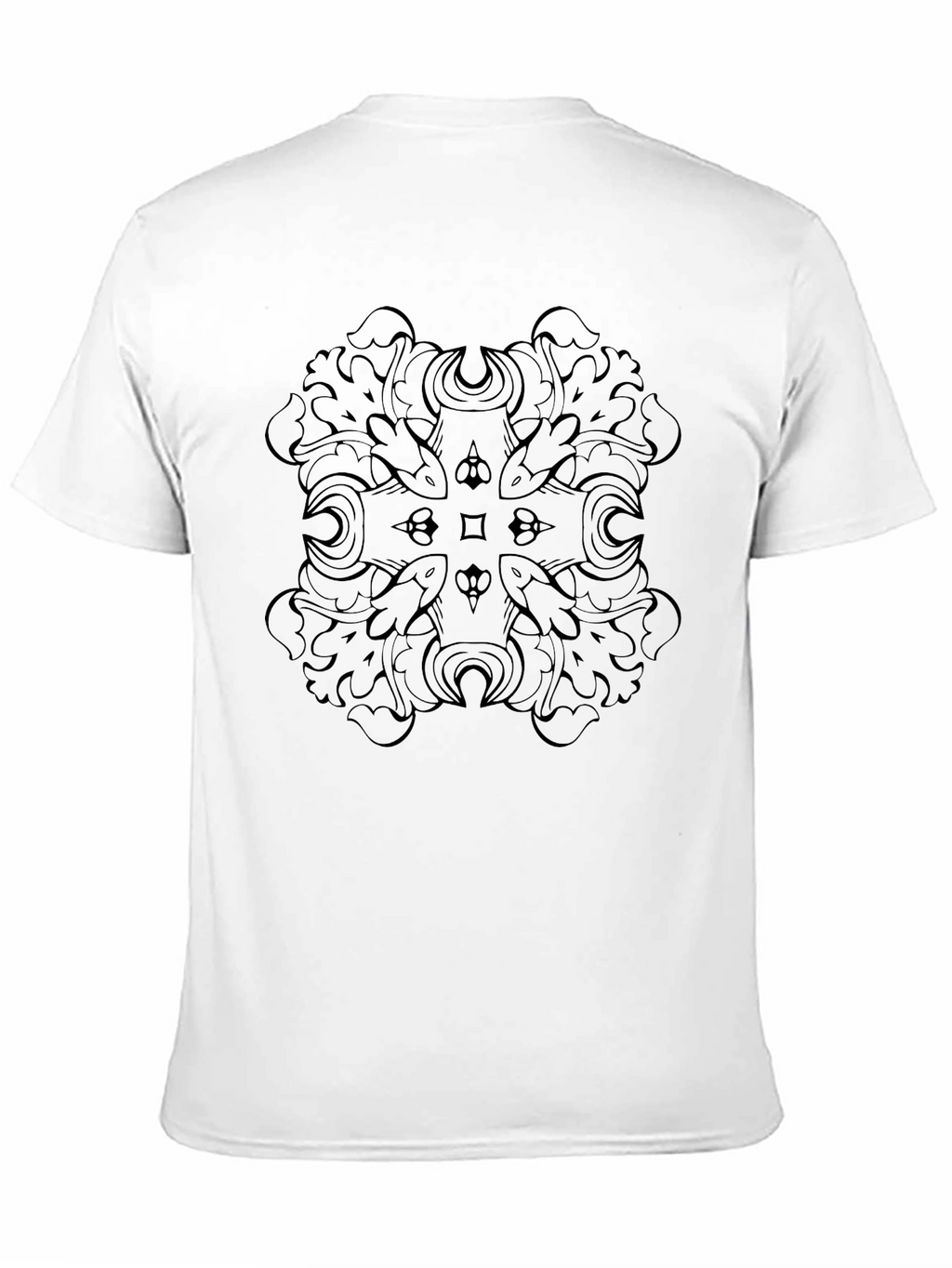 Mens Black T-Shirt with Intricate Graphic Design